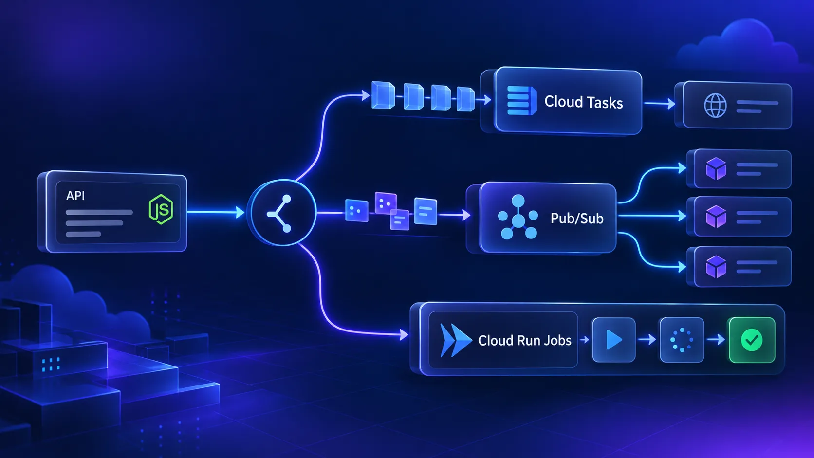 Cloud Tasks, Pub/Sub, and Cloud Run Jobs: How to Choose the Right Service for Asynchronous Processing in Node.js Applications on GCP