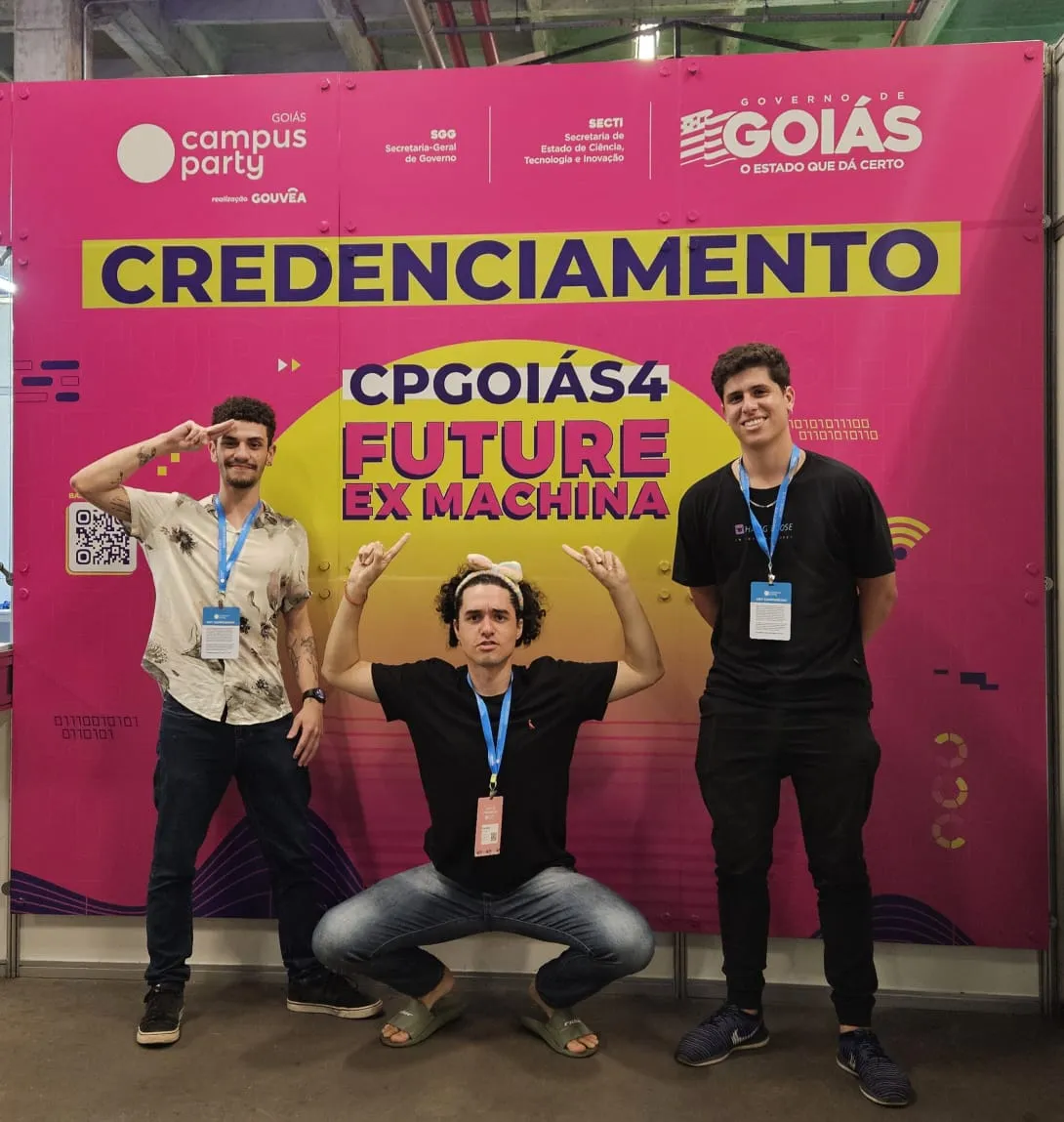 Three DW Corp members at Campus Party Goiás
