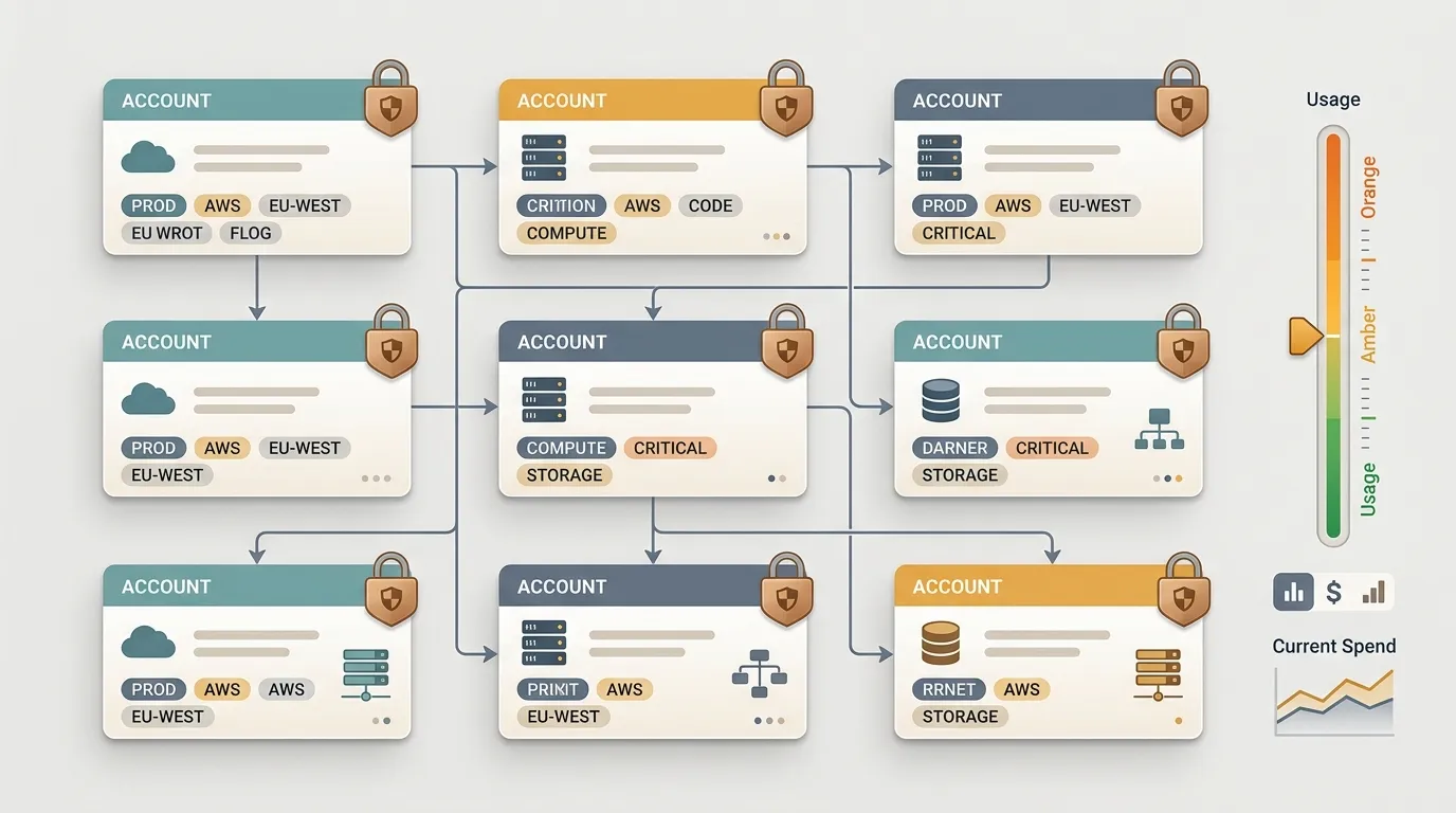Editorial opening image contrasting a clean, organized AWS account with a messy one.