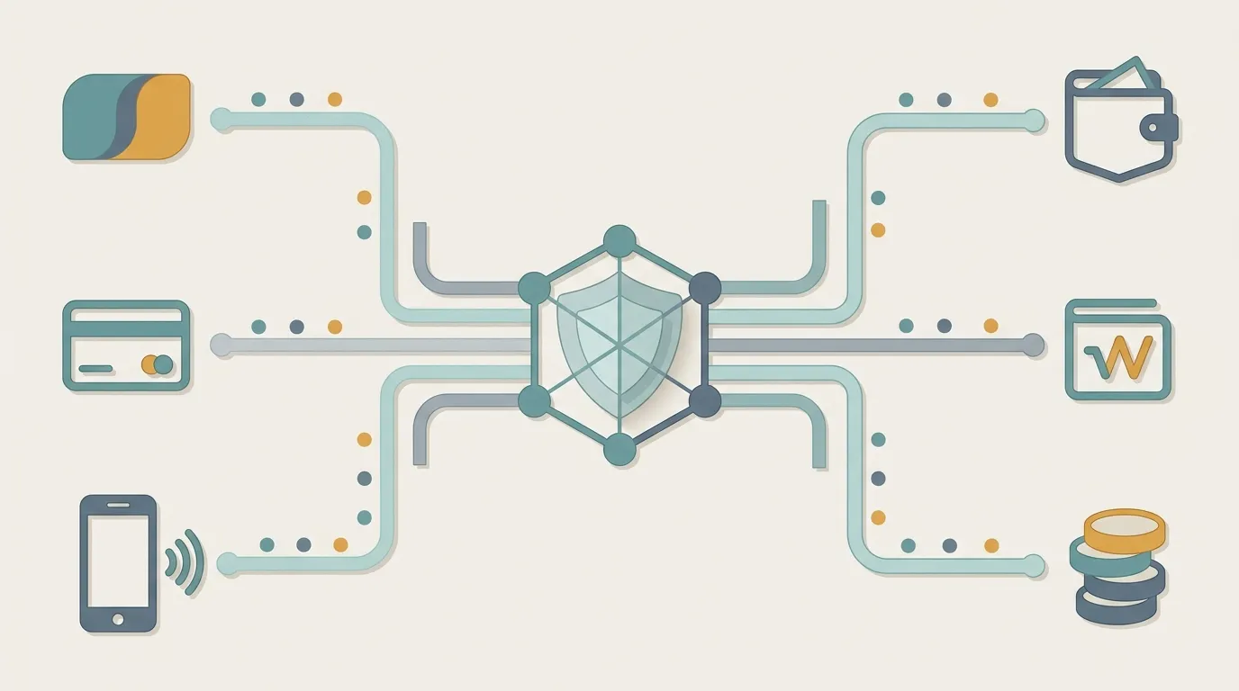 Opening image showing multiple payment providers converging into a single canonical orchestration layer.