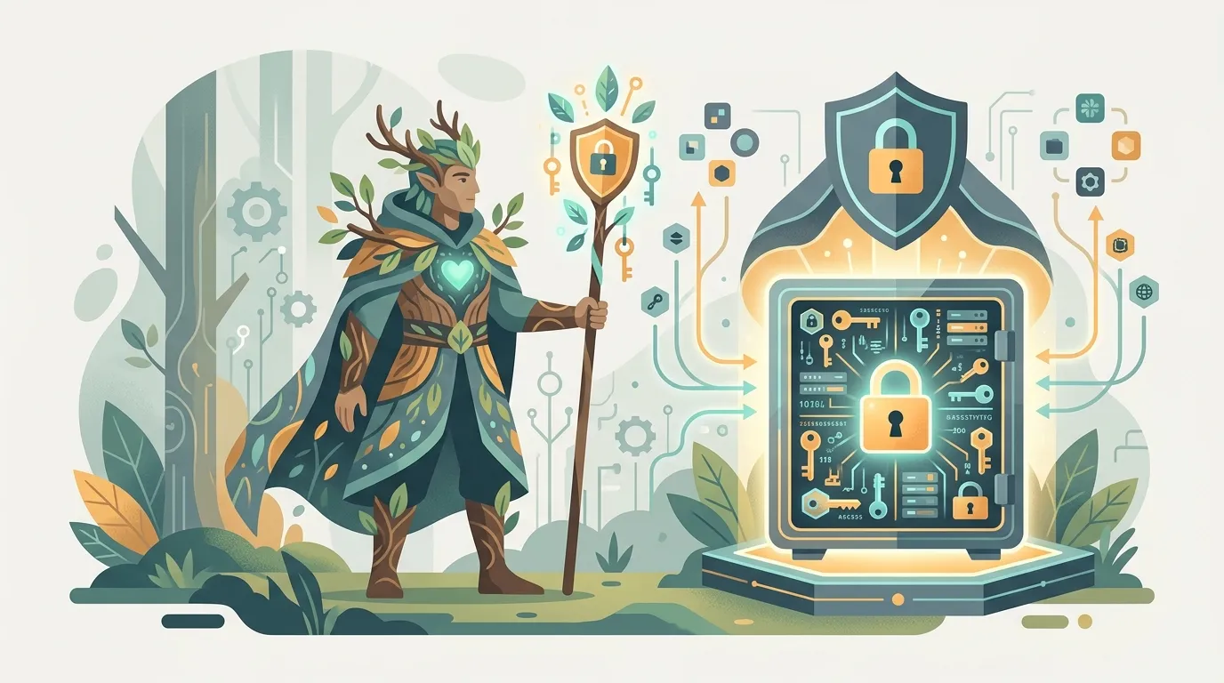 Cover image depicting a robust, trustworthy digital identity guardian inspired by the folkloric Curupira.