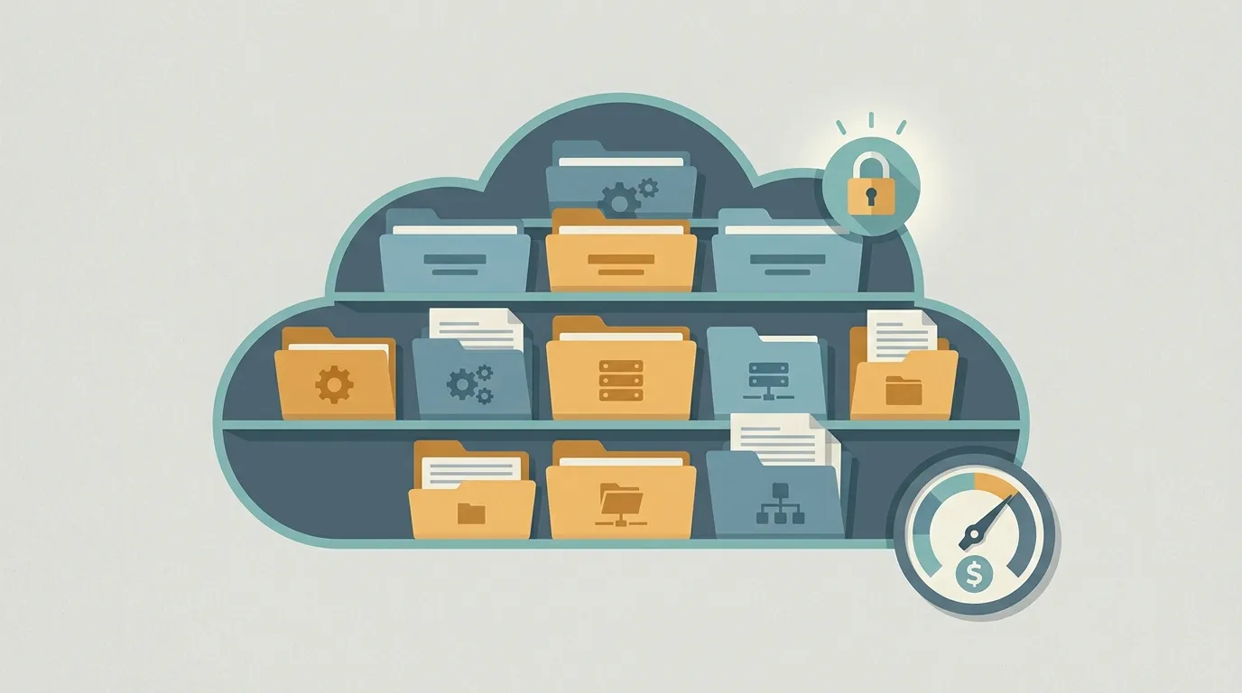 Cover image representing governance and organization in the Azure cloud, without generic server imagery