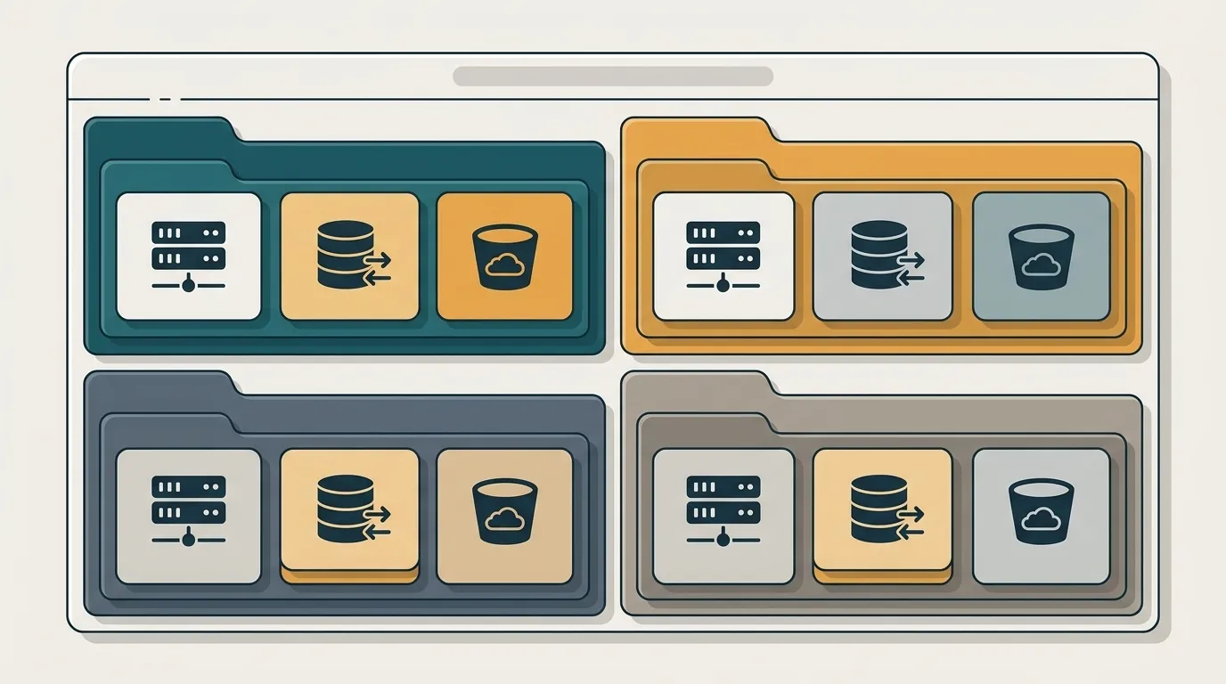 Subscriptions and resource groups organized like folders that group related resources.