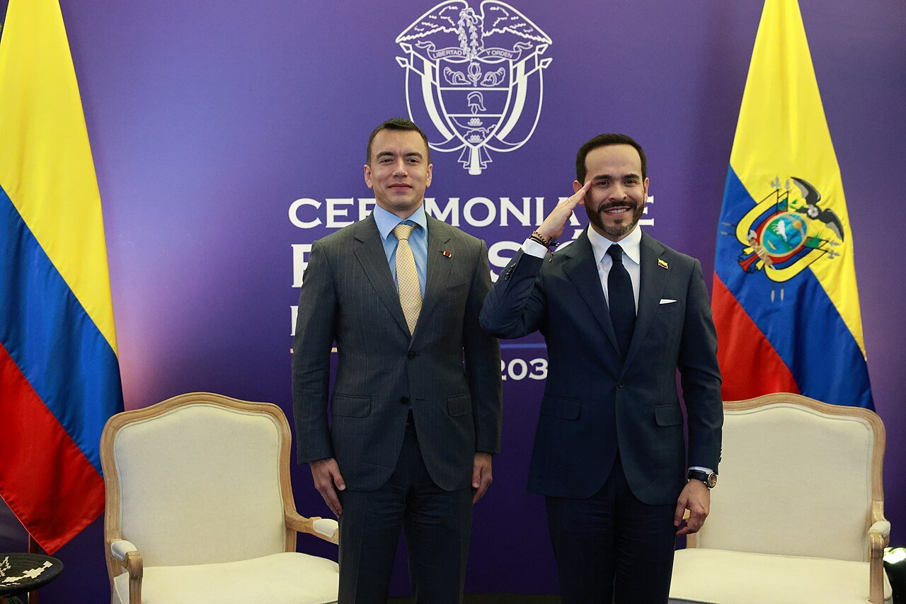 Abelardo de la Espriella, então presidente eleito da Colômbia, em encontro bilateral com a Presidência do Equador em Cali, em 7 de agosto de 2026, antes de sua posse.