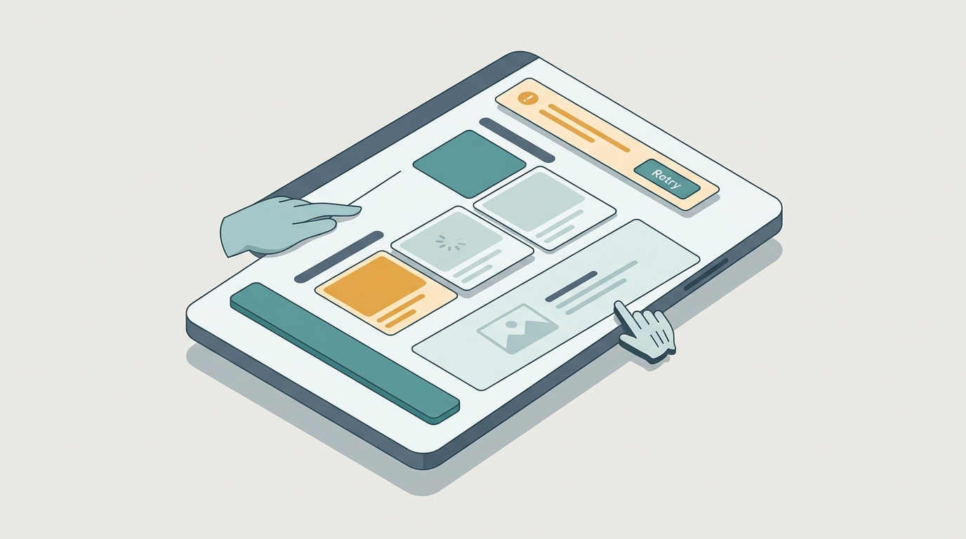 Imagem de capa/abertura que traduz visualmente a ideia de organizar uma interface com intenção — hierarquia, estados e feedback.