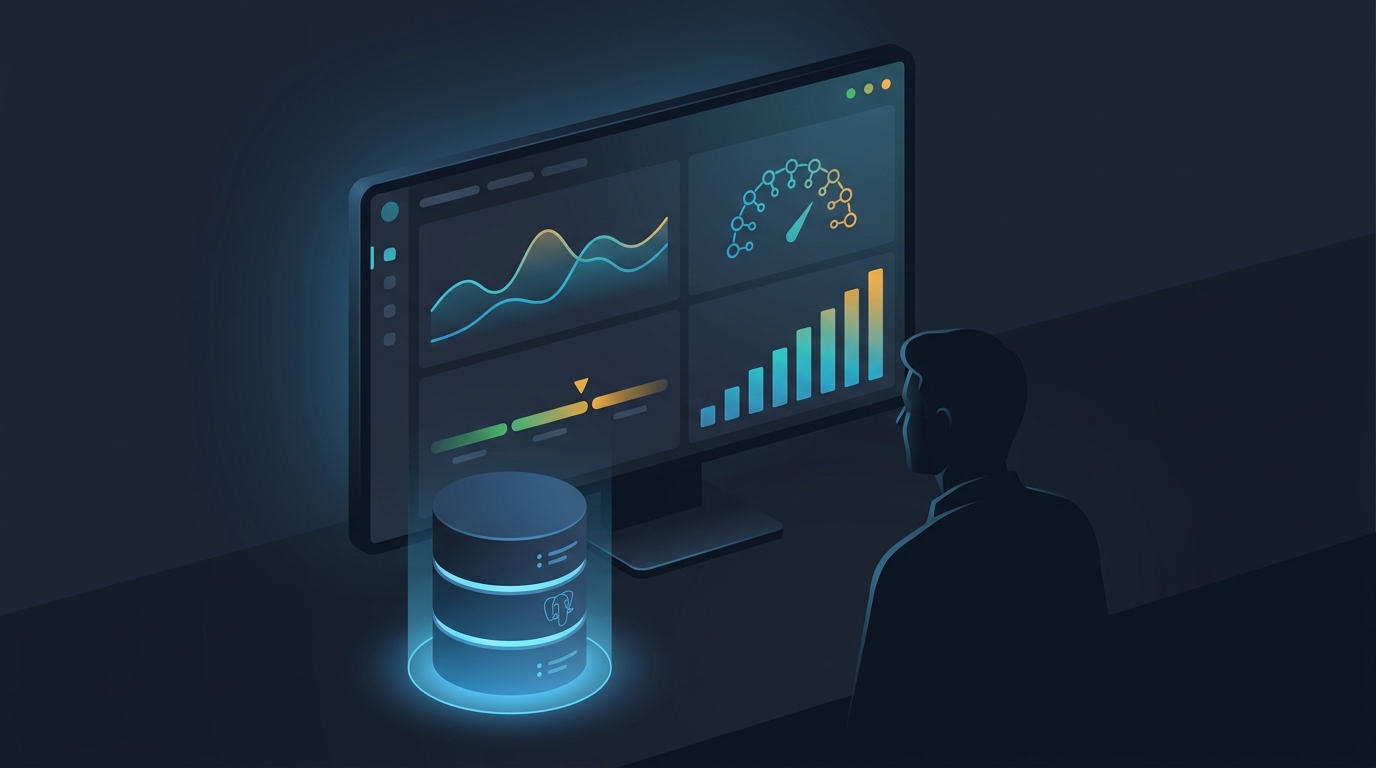 reforçar a ideia de acompanhar métricas simples (latência, conexões, tamanho de tabelas). - Prompt: “Dashboard de monitoramento simples com gráficos de tempo de resposta, número de conexões a banco de