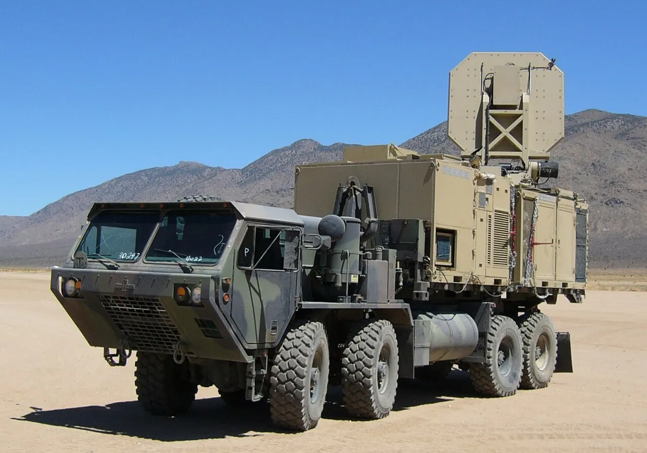 A vehicle-mounted Active Denial System, the U.S. military's directed-energy "heat ray," in an Air Force photograph from 2007.