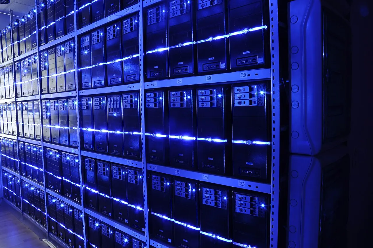 The server room of a data centre run by BalticServers, in Lithuania, in 2013.