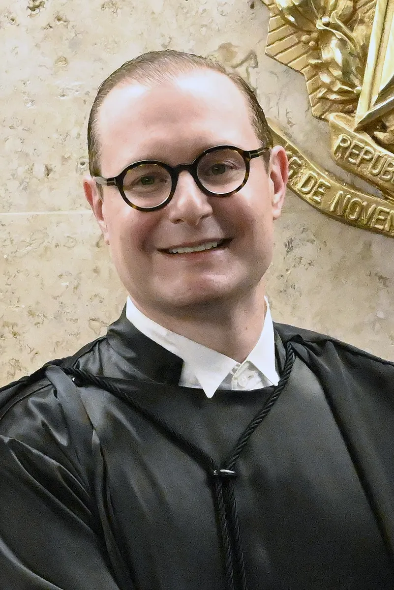 El juez Cristiano Zanin en la sesión solemne de su asunción en el Supremo Tribunal Federal, en Brasilia, en agosto de 2023.