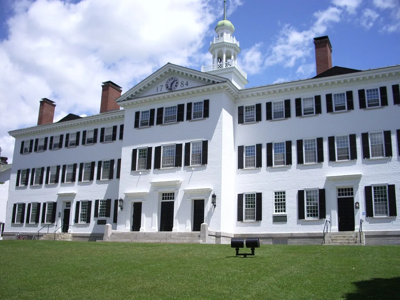 Dartmouth Hall, on the Dartmouth College campus in Hanover, New Hampshire, photographed in 2007.
