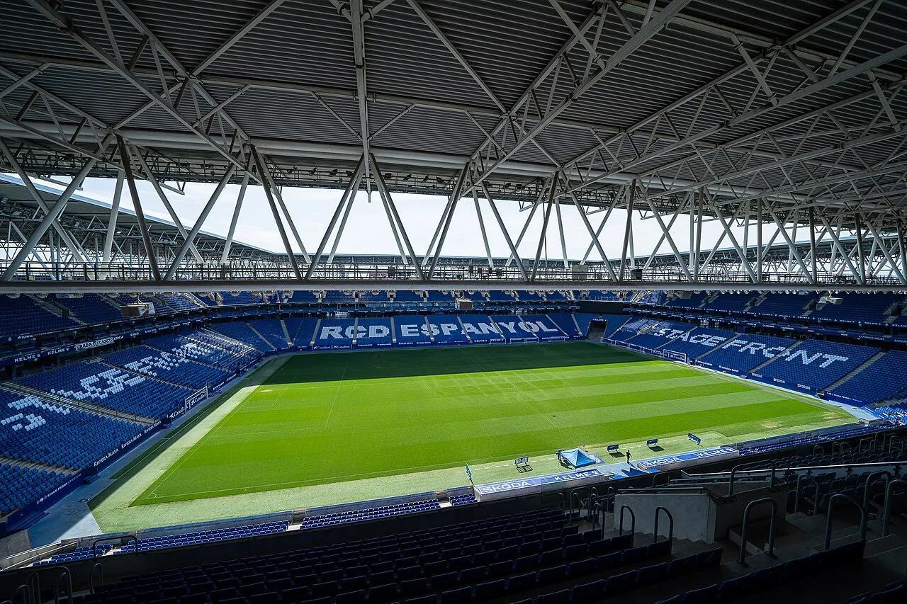El estadio del RCD Espanyol, en Cornellà de Llobregat, donde España y Egipto empataron en marzo de 2026, en una foto de 2023.