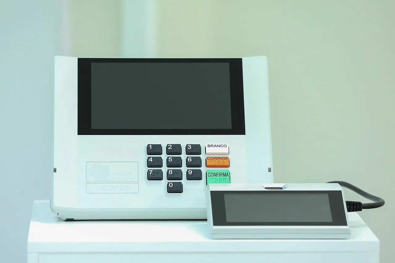 A Brazilian UE2020 electronic voting machine, in an image released by the Tribunal Superior Eleitoral in 2021.